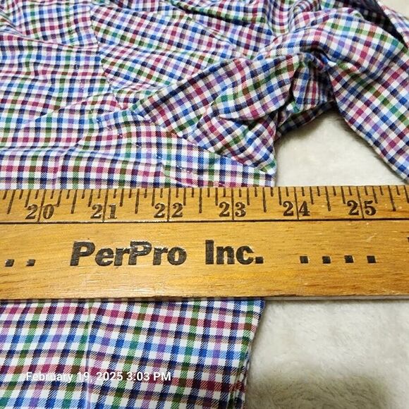 Ralph Lauren Polo Shirt Mens Sz L Multicolor Gingham Check Button Down Blue Pony - Picture 6 of 9